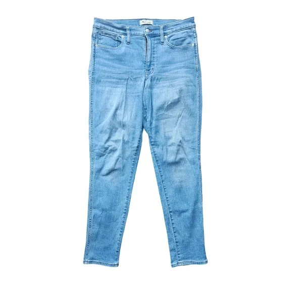 Madewell Mid Rise Stovepipe Jeans Light Wash Denim Women's Size 30T - Picture 1 of 5